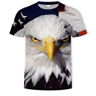 Бесплатная доставка, модные мужские и женские футболки с 3D-принтом орла и флага, модная повседневная мужская одежда, футболка, сделано в Китае