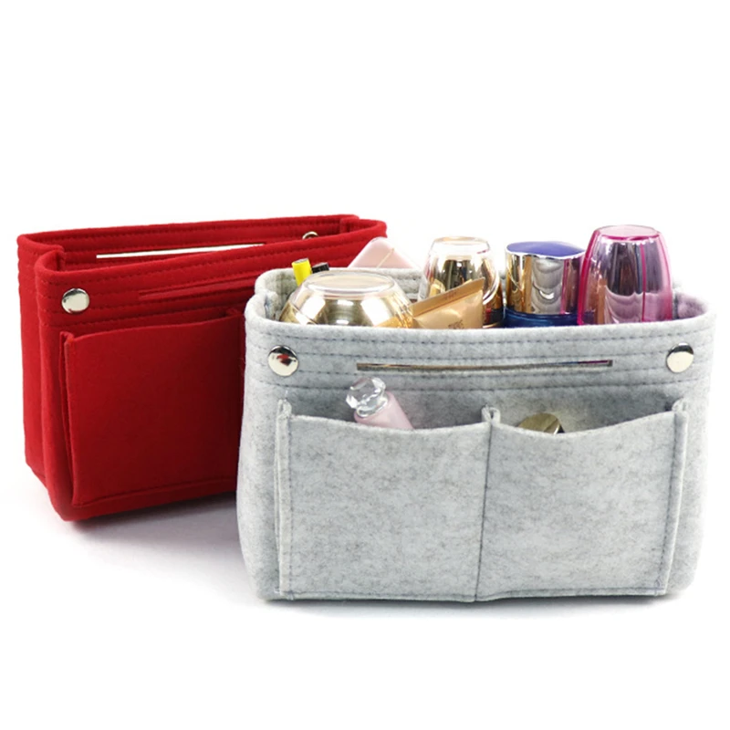 

Women Felt Insert Bag Multifunction Makeup Cosmetic Bag Travel Inner Purse Portable Handbag Storage Organizer Tote