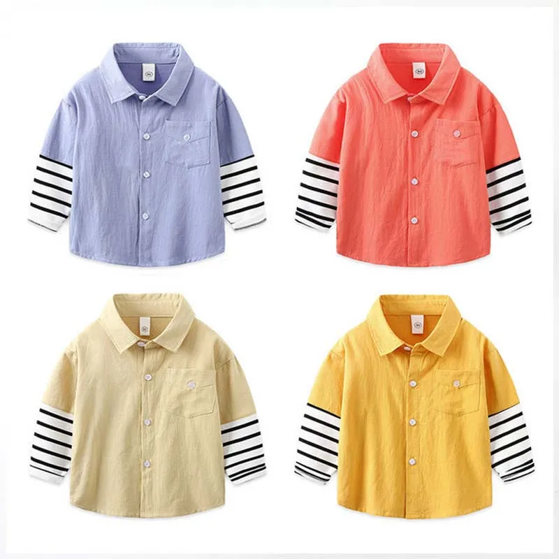

Spring Autumn kids Long sleeve shirt boy girl cotton lattice cardigan blouse casual toddler children clothing Multicolor 2-7year