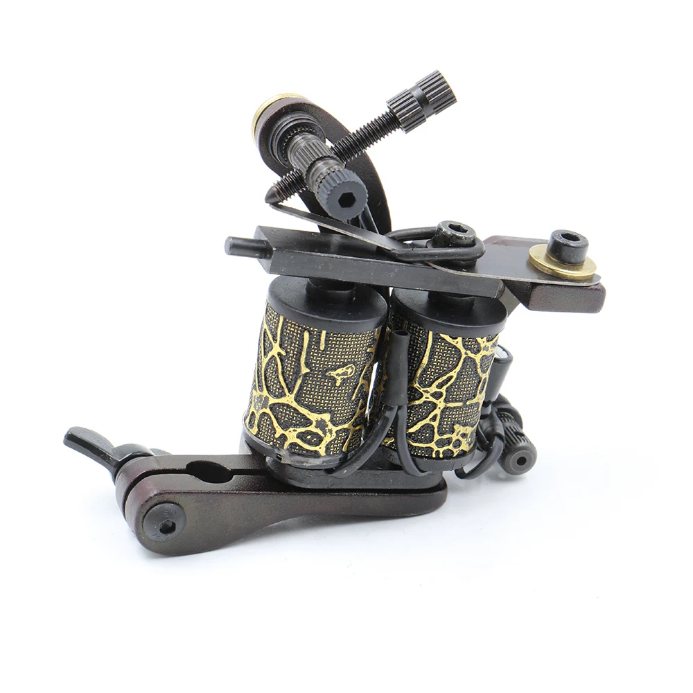 Новое поступление тату машина с 8 катушками ружками красная стальная рамка для