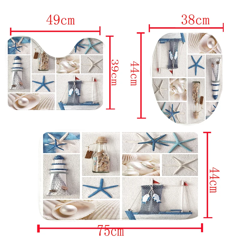 Новинка 2020 занавеска для душа в пляжном стиле с принтом ванной комнаты