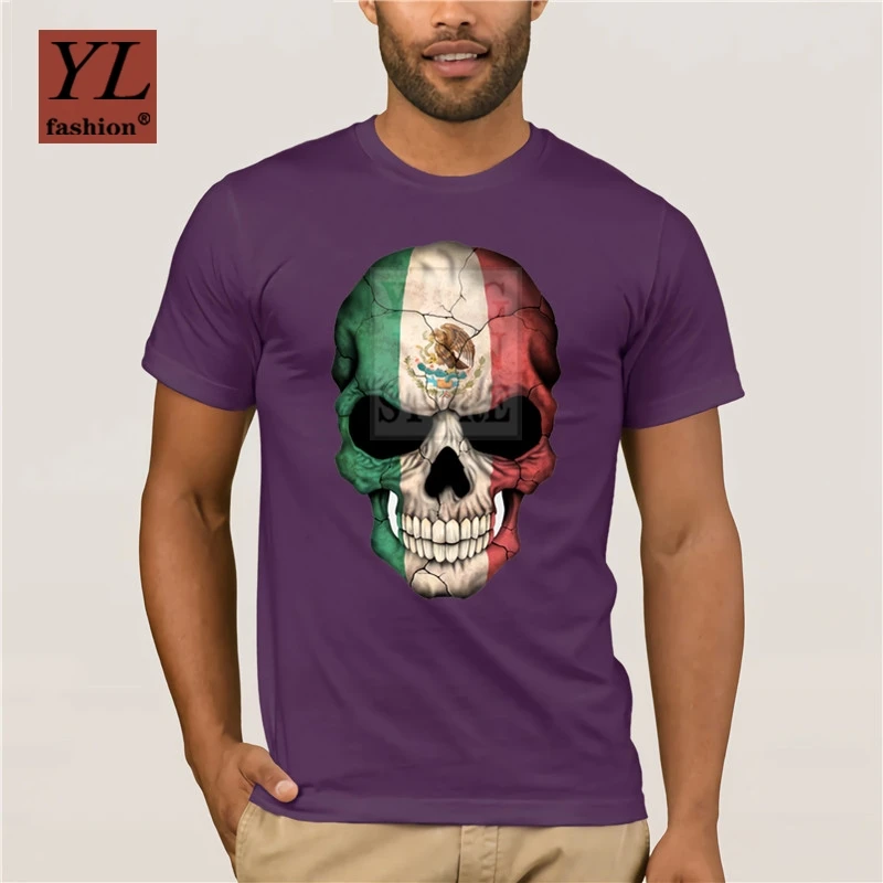 

Fashion PP Skull Flag T Shirt Calavera White Print Geek Skull Tshirts Men Easter
