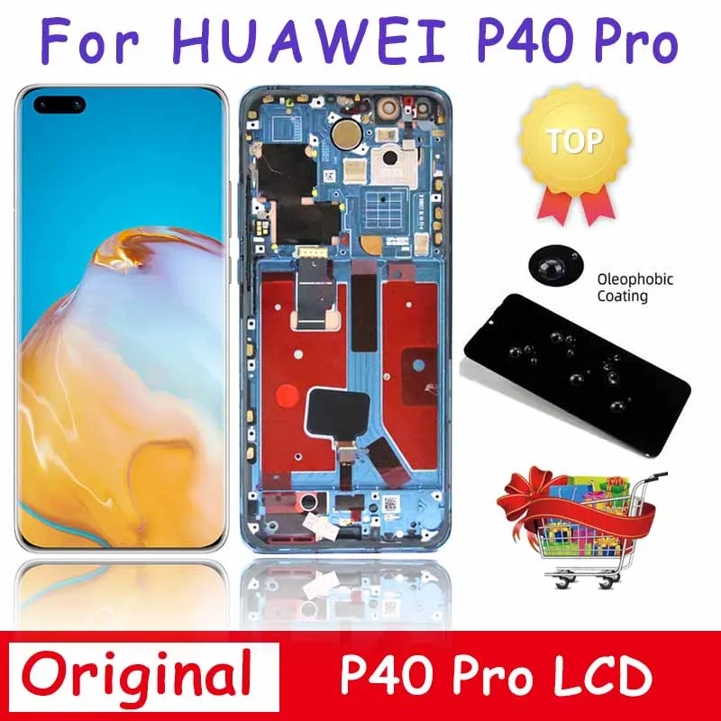 

6,58 ''AAA + оригинальный для HUAWEI P40 Pro Полный ЖК-дисплей ELS-NX9 сенсорный экран дигитайзер в сборе для Huawei P40Pro с рамкой