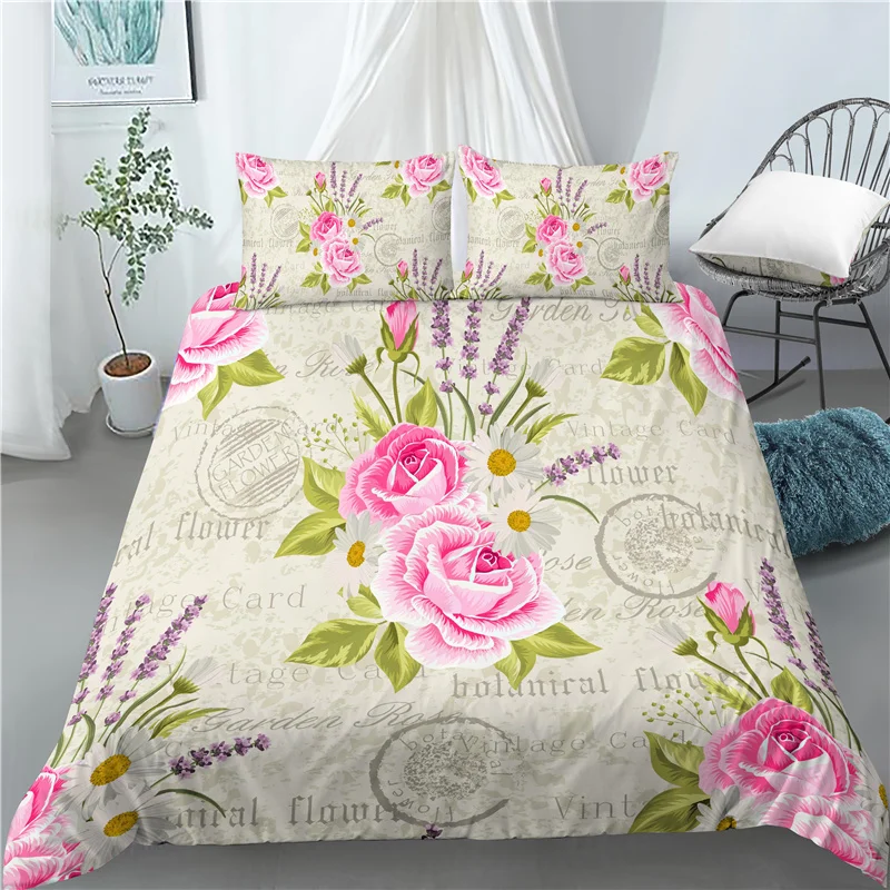 Роскошные 3D бледно-лиловый Цветочный принт дома гостиной 2/3 предмета удобная с