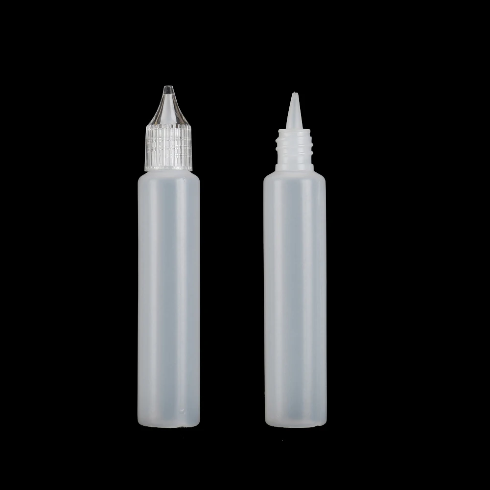 

50pcs x 10ml 15ml 30ml Empty Dropper Bottles Plastic E Liquid Juice Squeezable Milky Containers LDPE with Crystal Caps