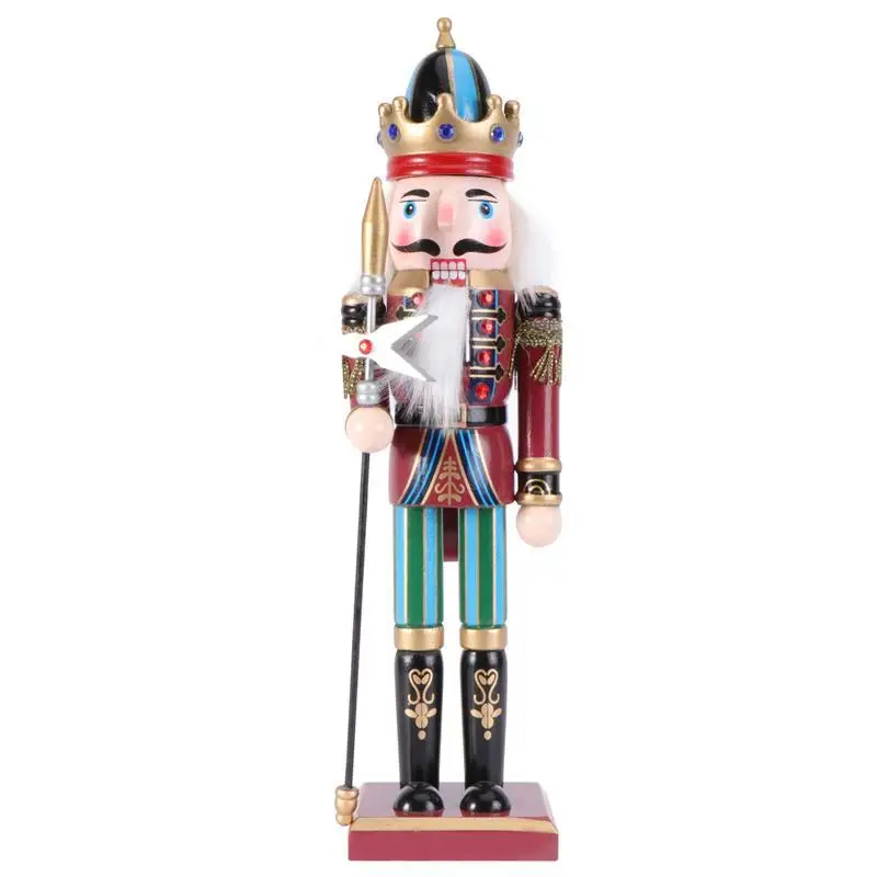

Nutcracker Puppet Ornament Wooden Walnut Creative Soldier Shape Desktop Decor