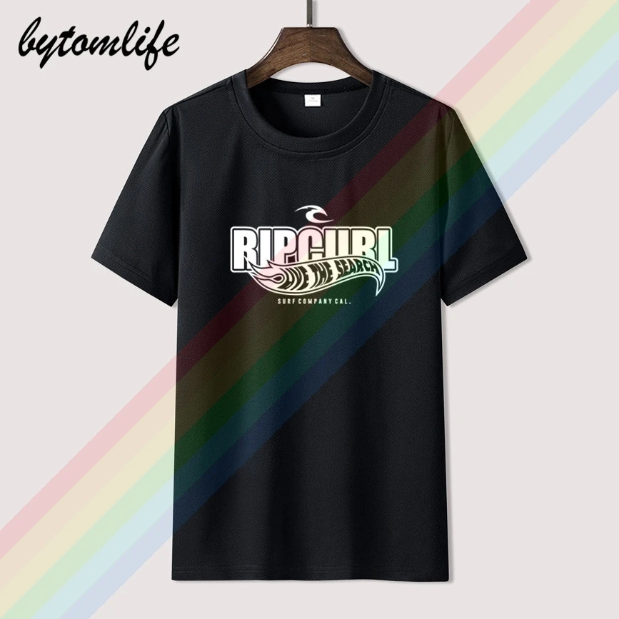 

Rip Classic White Curl Logo Summer Print T Shirt Clothes Popular Shirt Cotton Tees Amazing Short Sleeve Unique Men Tops