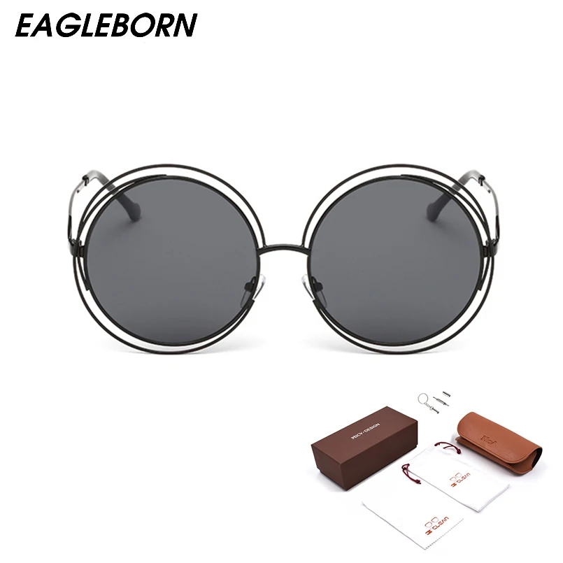 

Round Frame Big Sunglasses Women 2022 New Driving Car Sun Glasses Metal Shades Glasses Uv400 Blue Light Blocking BXHGLS66