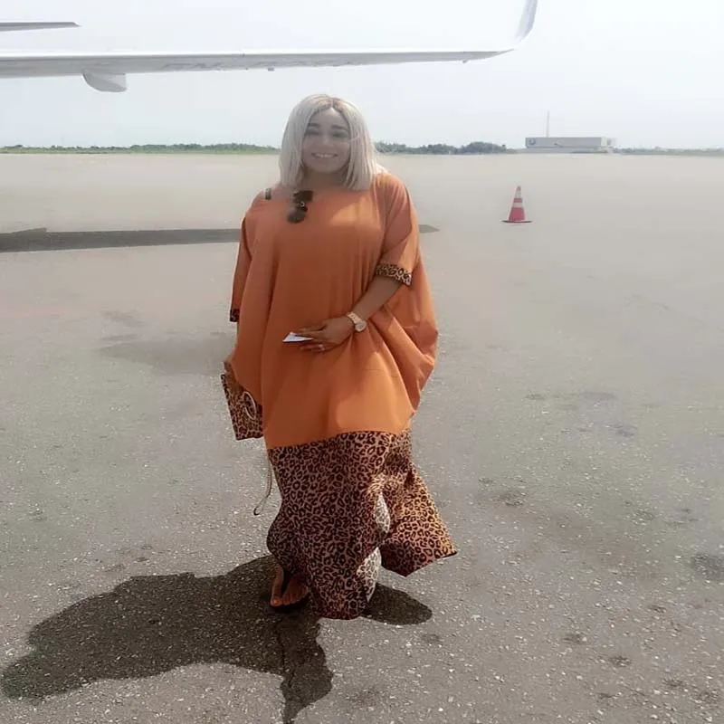 Длинное платье женская одежда в африканском стиле свободное макси с круглым