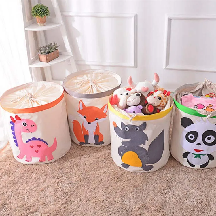 

Waterproof Storage Basket with Drawstring For Toy Dirty Laundry Basket Bag Clothes Toys Storage Box Sundries Fabric Folding