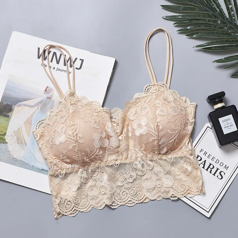 

SVOKOR Bras For Women Sexy Lingerie Lace Floral Bralette Bra Sling Camis Underwear Bra Crop Tops Brassiere
