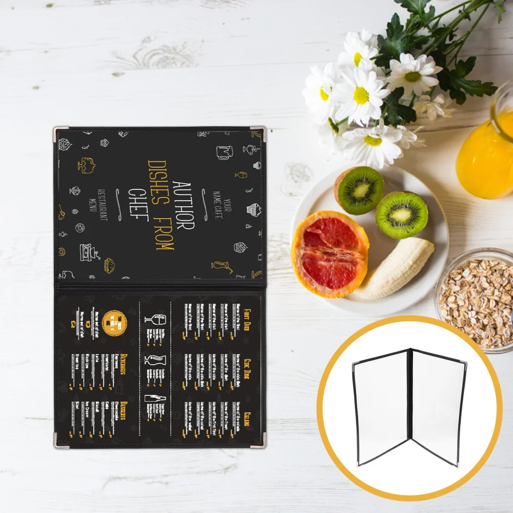 

1Pc Portable Restaurant Menu Holder Menu Folder PVC Separator Menu Binder