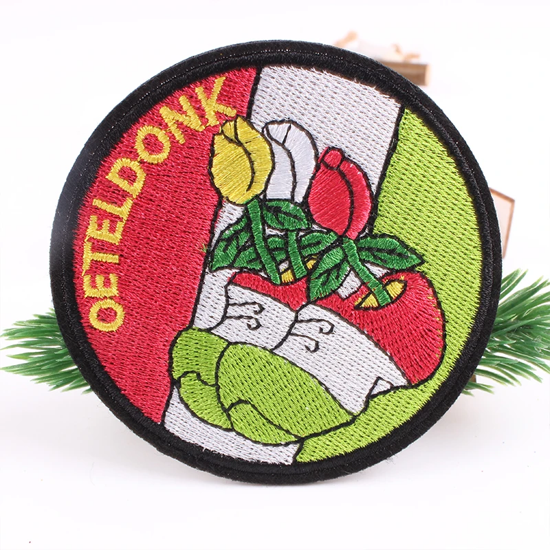 Oeteldonk полностью вышитая лягушка карнавал для Нидерландов патчи утюга вышитые
