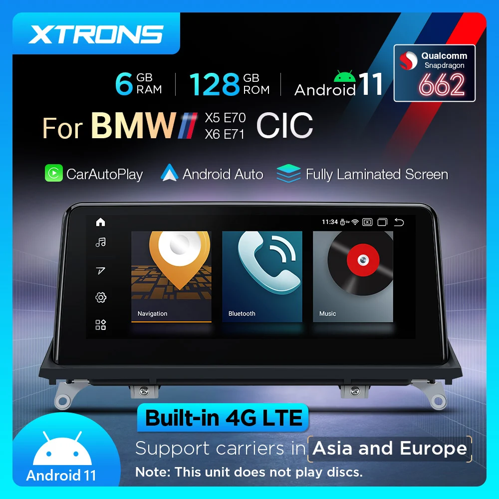 XTRONS 10 25 'ɺndroid 11 Qualcomm 8-Core 6 + 128 автомобильный мультимедийный плеер для BMW X5 E70/X6 E71