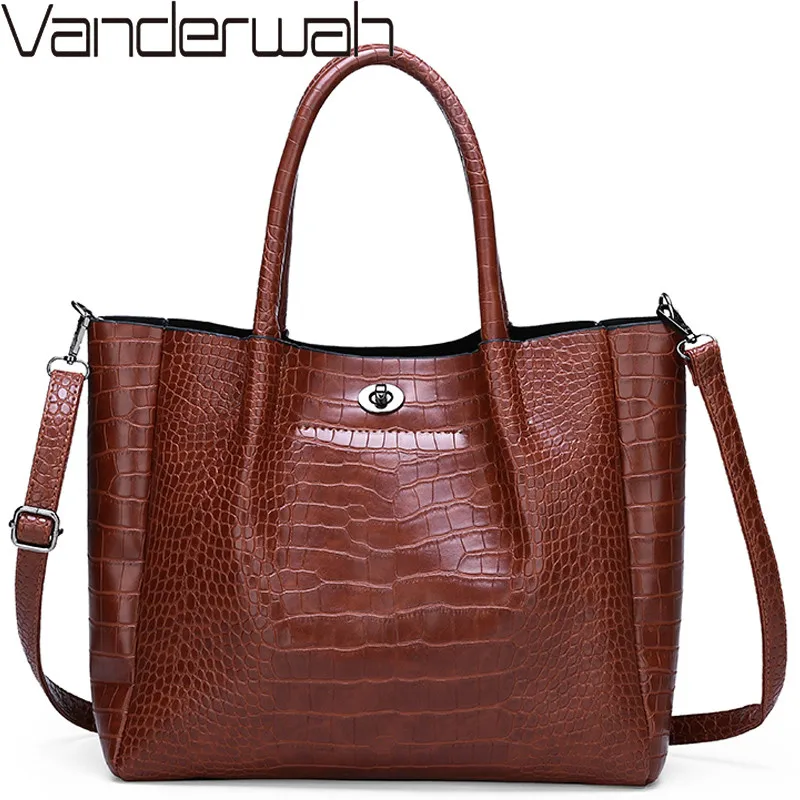 Роскошная женская сумка дизайнерская с крокодиловым узором модная на плечо из