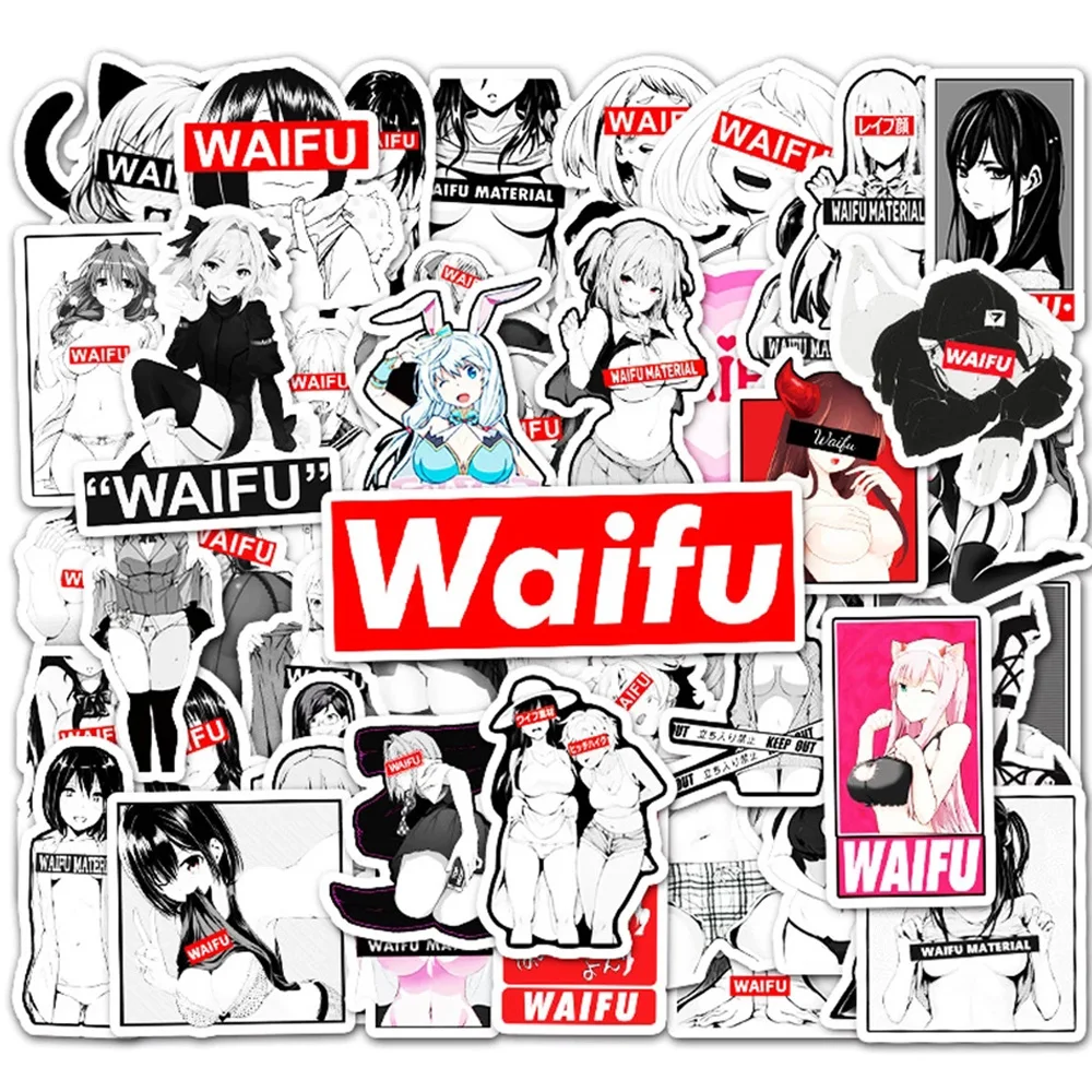 103050pcs anime hentai waifu sexy girl cartoon graffiti stickers diy car laptop phone skateboard guitar waterproof sticker toy free global shipping
