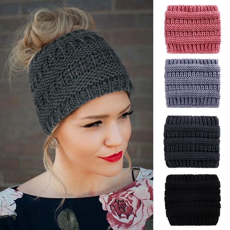 Женская вязаная повязка на голову зимняя теплая для ушей дам эластичное вязаное