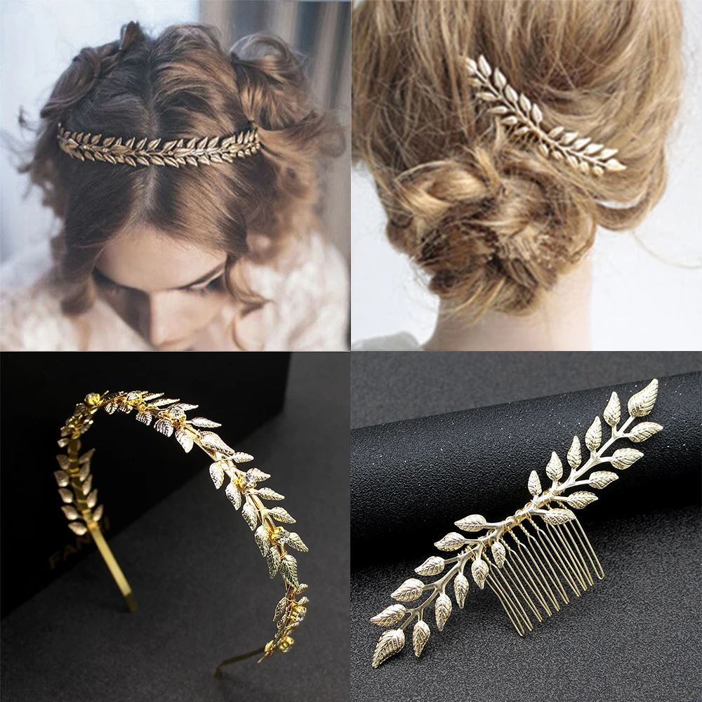 Винтажная тиара в виде листьев для свадебной вечеринки обруч волос невесты