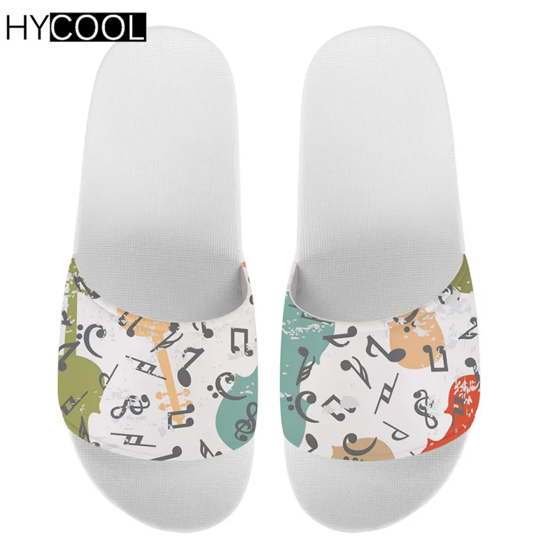 Шлепанцы HYCOOL для мужчин и женщин с принтом музыкальных нот клавиатуры шлепанцы