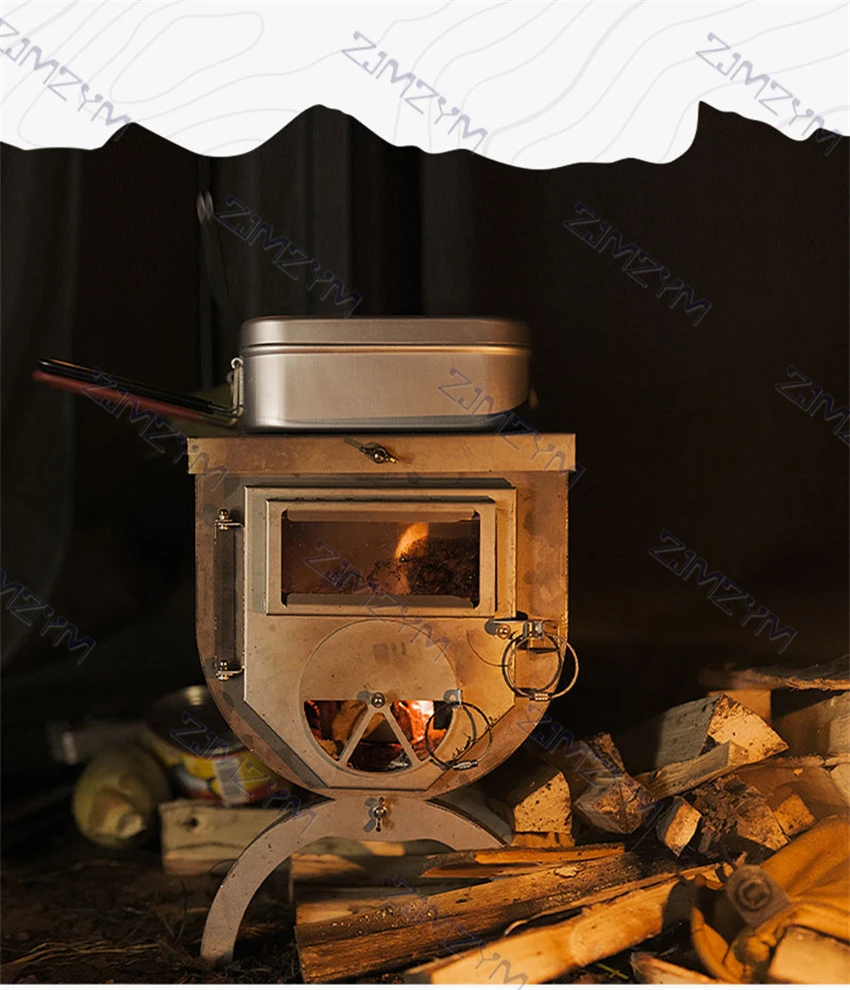Outdoor Ultralight 304 Stainless Wood Stove Multipurpose Camping Tent Heating Survival Chimney Height 2.2m/3m | Спорт и развлечения