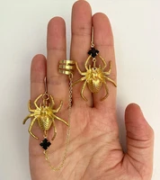 the asymmetrical spider cuff earringsgothic chain earrings unisex earrings