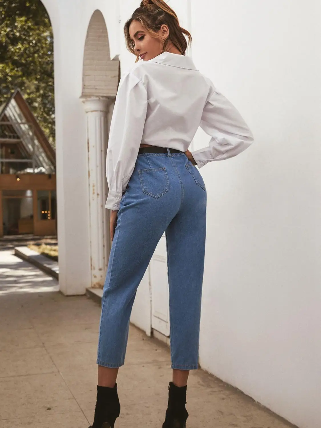 

Vintage High Waist Jeans Woman Boyfriends Women's straight leg Jeans Full Length Mom Fashion Cowboy Denim Pants Vaqueros MujerXS