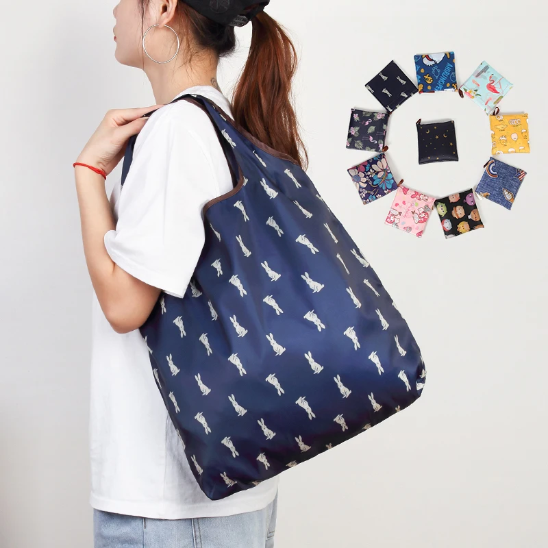 

Large Washable Shopping Bag Heavy Shopping Eco-Friendly Ripstop Reusable Handbags Duty Totes Foldable Grocery Cloth Bags