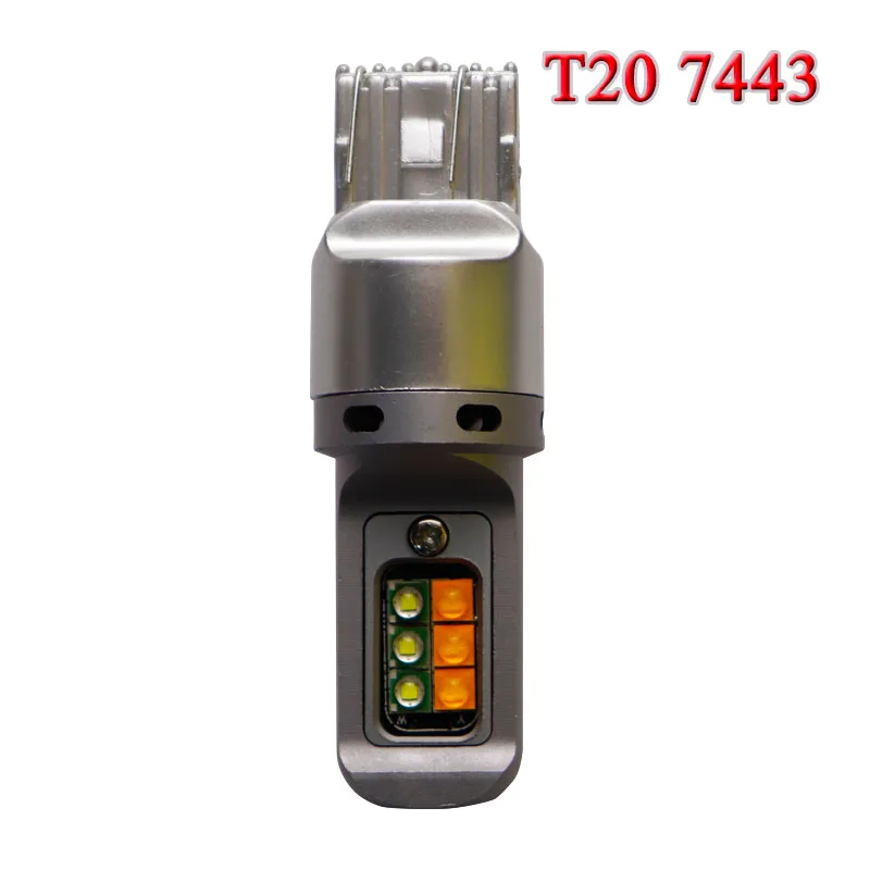 2X Switchback LED 1157 bay15d T20 7443 7444 W21/5W 3157 12 SMD 3535 Dual Color White Amber Car DRL Turn Signal Light 12V | Автомобили и