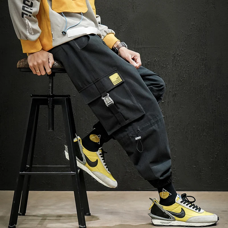 

2021 Men New Speciality Cargo Pants Safari Style Handsome Young Trousers Student Loose Casual Garment