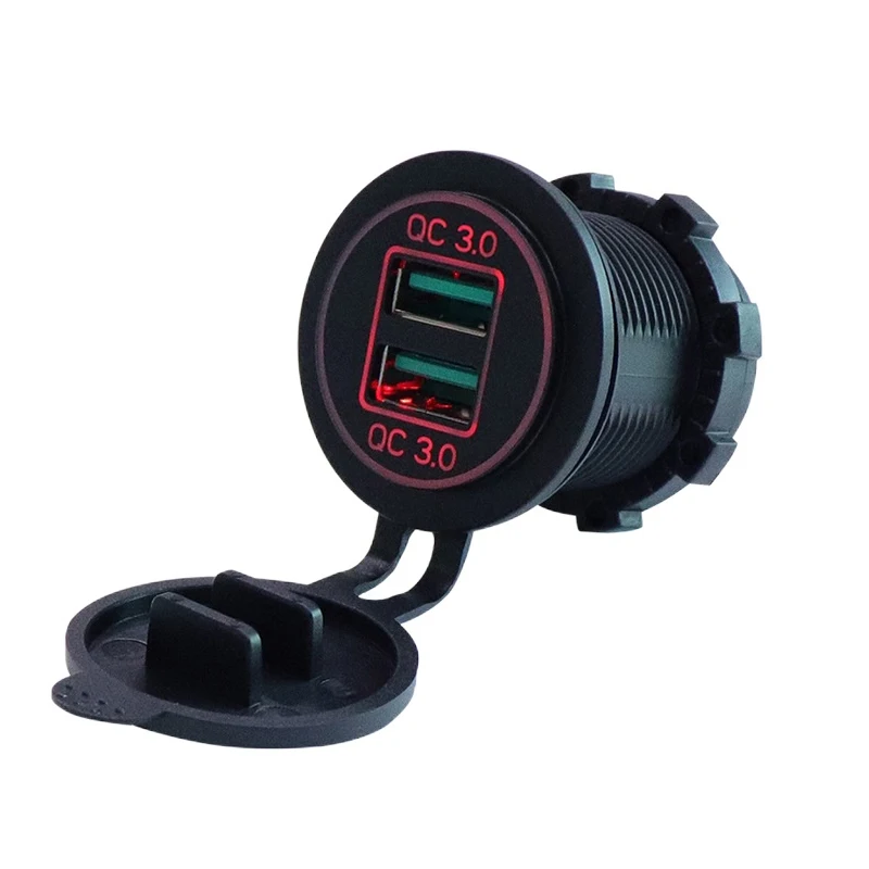 Двойная USB розетка QC3.0 36 Вт водонепроницаемая быстрая зарядка адаптер питания 3 0