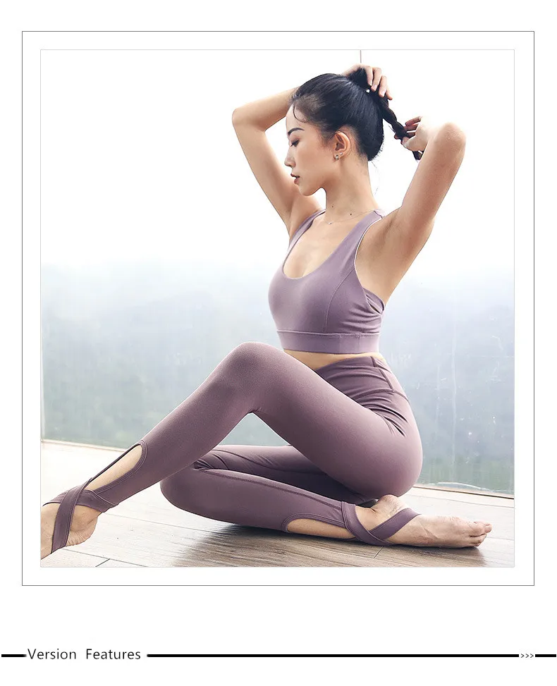 

Women's seamless yoga suit sport bra high waist legging open mesh breathable yoga jogging work out running high elastic sport