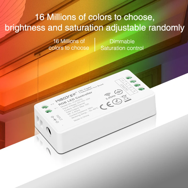 

Мини-контроллер Miboxer для светодиодных лент, 2,4 г, 12 В, 24 В, 12 А, Одноцветный/цветовая температура/RGB /RGBW /RGB CCT, световой диммер для ламп