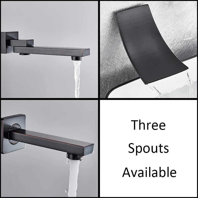 

Quyanre RU Shipping Black Concealed Shower Faucets Set 12" Brass Rainfall Shower Head Single Handle Mixer Tap Bathroom Shower