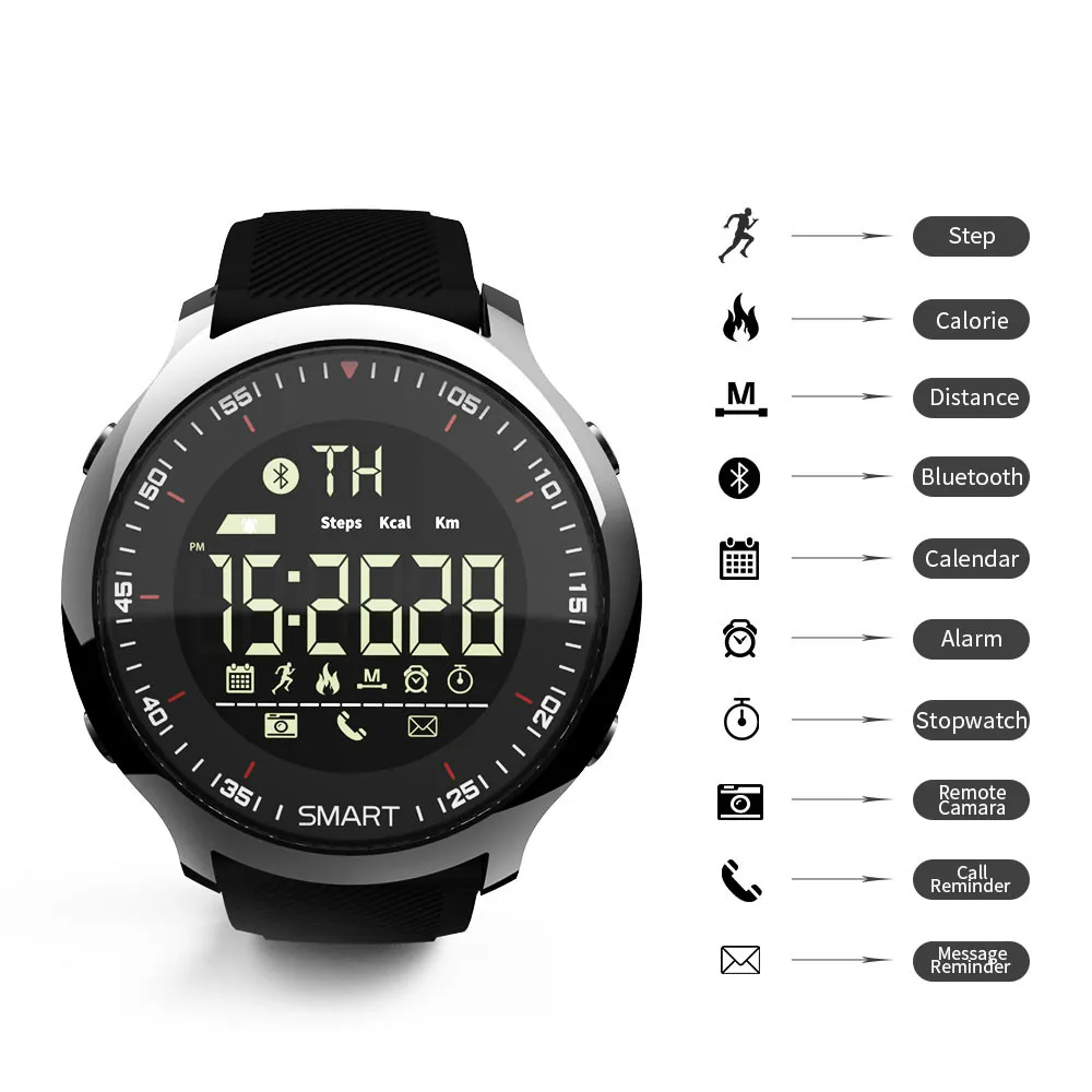 Mk18 умные Спортивные Bluetooth часы мужские водонепроницаемые светящиеся силиконовые