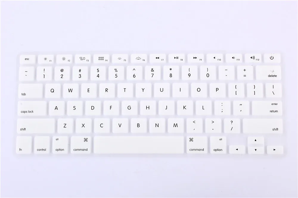 White Силиконовый защитный чехол для клавиатуры Macbook Pro 13 15 17 Pro Air 13, мягкие наклейки на клавиатуру, 4 цвета - Цвет: White