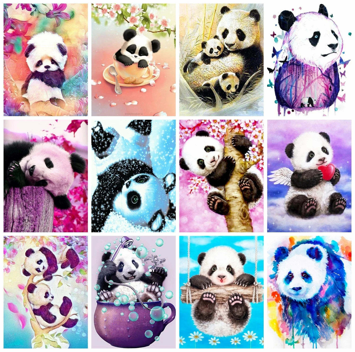 

Full Square Drill 5D Diy Diamond Painting Animal Panda Diamond Embroidery Rhinestones Cross Stitch Mosaic Crafts Kit Home Decor