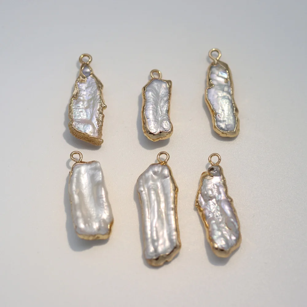 5 шт., женский кулон с натуральным пресноводным жемчугом, 7x22-7x25 мм