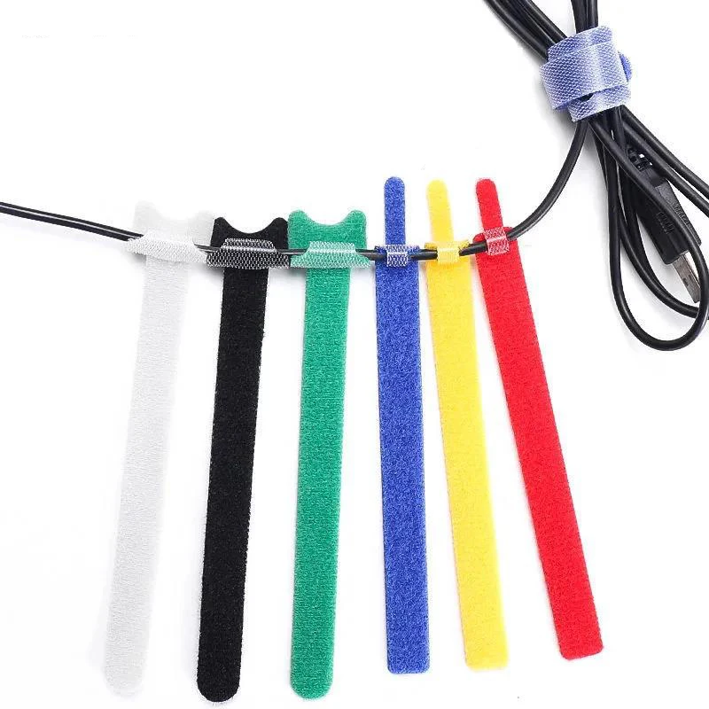 

50Pcs Releasable Cable Ties Colored Plastics Reusable Cable ties Nylon Loop Wrap Zip Bundle Ties T-type Cable Tie Wire