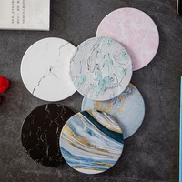 marble texture ceramic water absorption coasters placemats for table silicone mat resin kitchen accessories dining table set