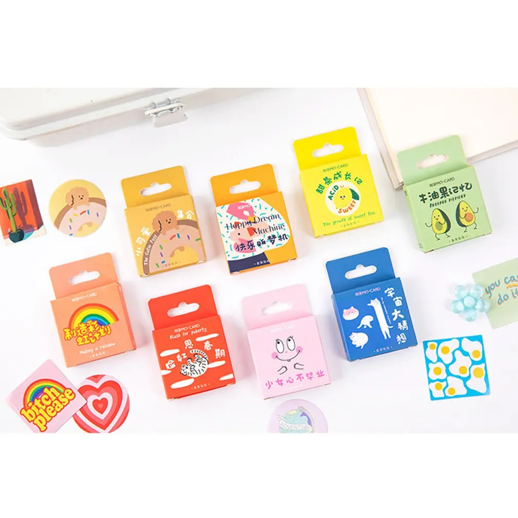 Милые наклейки в коробках с героями мультфильмов для девочек авокадо