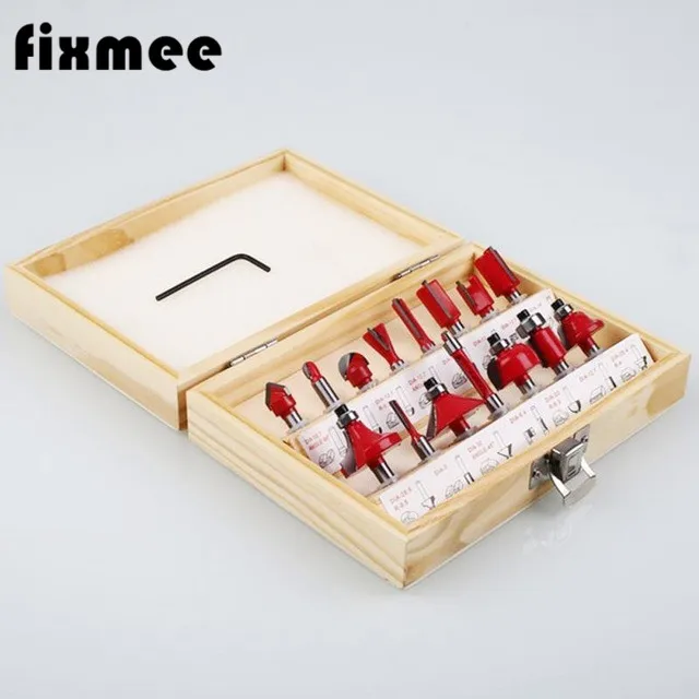 

Professional 15PCS 1/4" Shank Tungsten Carbide Router Bit Set Wood Cutter Tool Set Milling Cutters Router Bit Set for Wood
