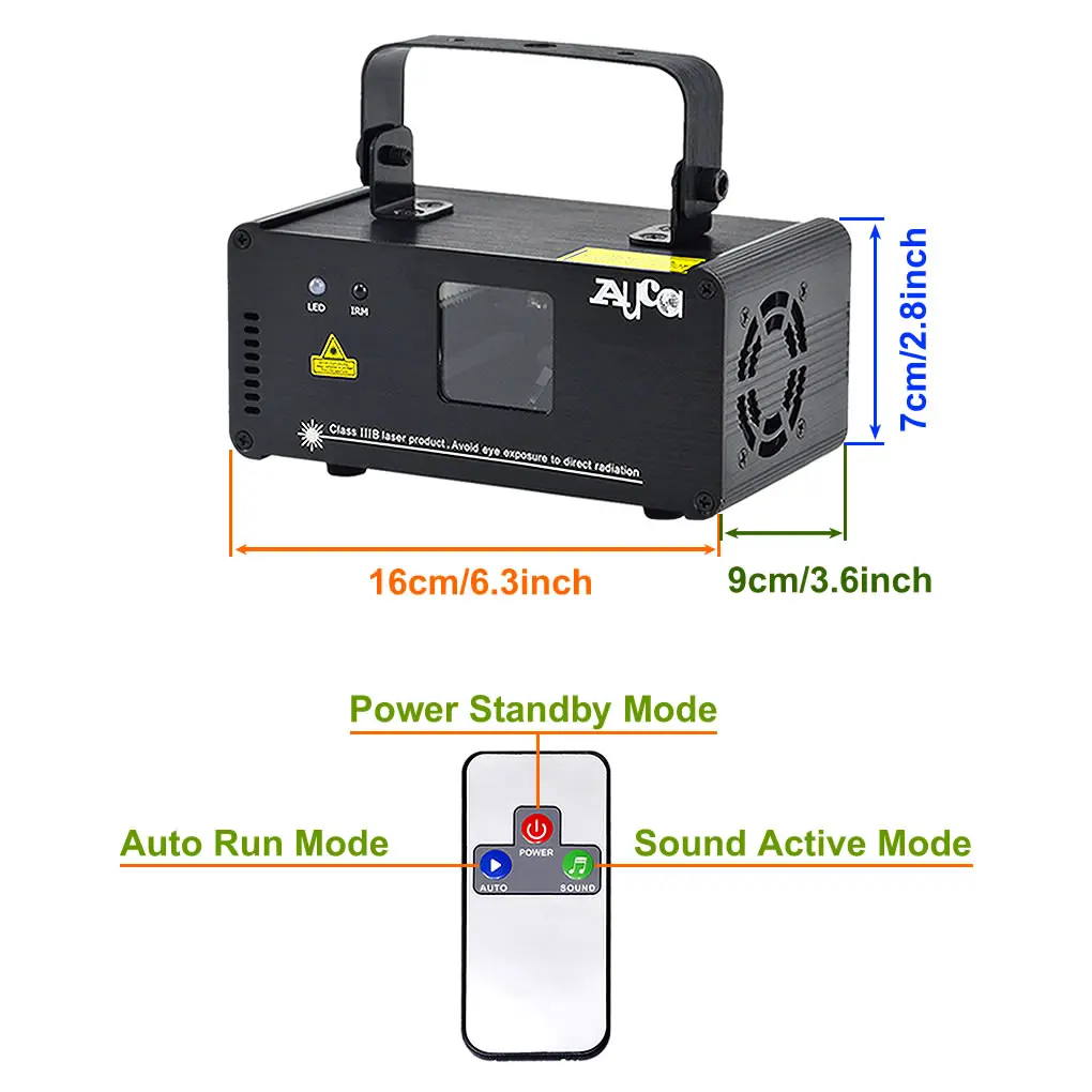 AUCD IR Sound Remote 8 CH DMX 450mW Blue Line Ray Scanner Laser Projector Light Disco DJ Party Effect Show Stage Array Lighting | Лампы и