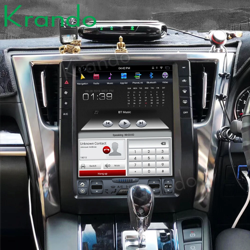 Вертикальный Автомобильный мультимедийный проигрыватель Krando на базе Android 9 0 carplay