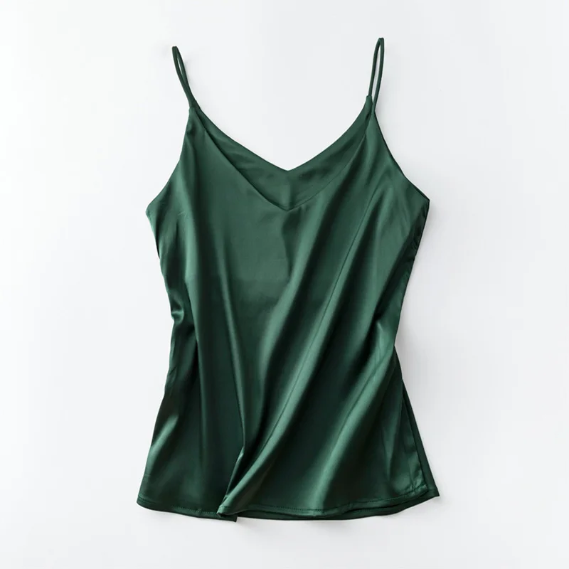 Camisole Spaghetti Strap V Neck Tops Women Halter Summer Plus Size Sleeveless Women'S Satin Top Silk