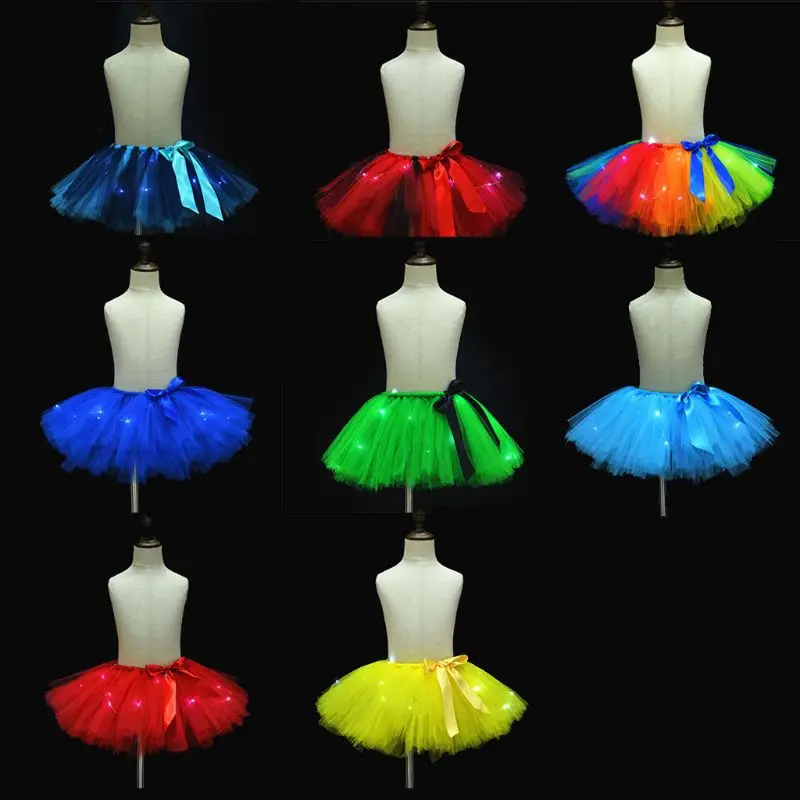 Светодиодный светильник для маленьких девочек Мини-юбка-пачка Контрастная яркая