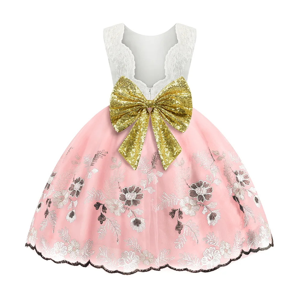 

Girl dress sequin bow dress children's Christmas performance dress ins girls dress toddler girl dresses princess dress girl