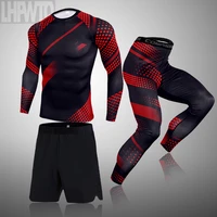winter men thermal underwear compression sports suit quick fitness training long johns legging male jogging running clothes