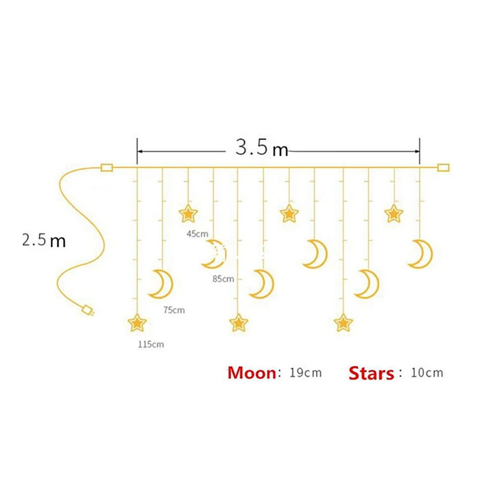 Звездный светодиодный светильник s светодиодная луна звезда занавеска украшение