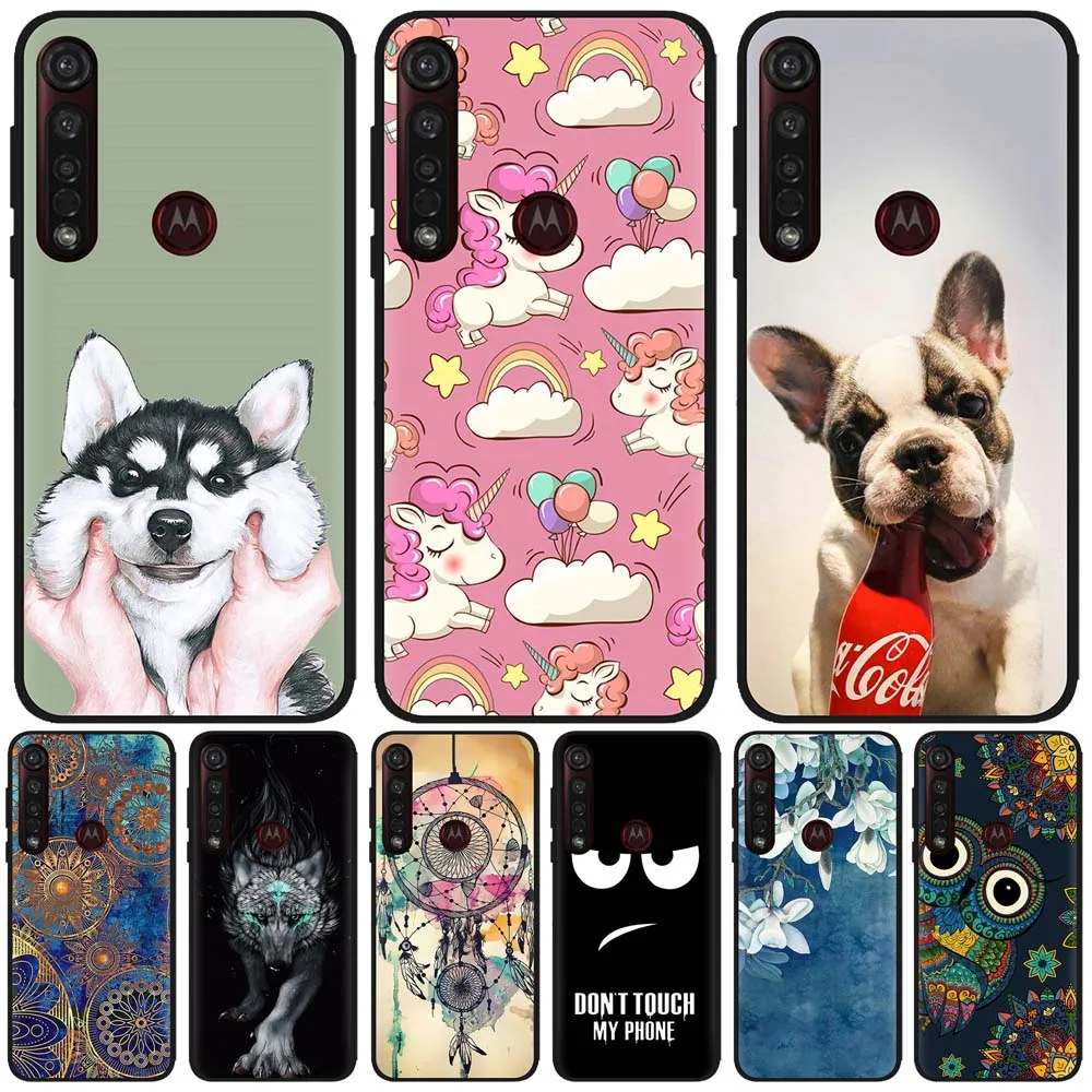 Чехол для Motorola Moto G8 Plus, мягкий матовый чехол с милыми животными и цветочным мрамором для Moto G8 play one macro, силиконовый чехол для телефона s