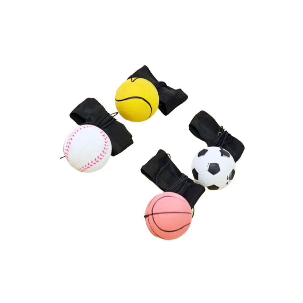 

4pcs Throwing Toys Elastic Bracelet Wrist Wear Vent Balls Creative Emotion Relaxer with Rope Random Pattern